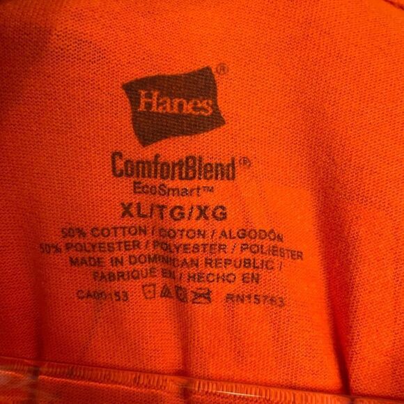 Eskimo Joes Orange Hanes Cotton Blend GAME DAY T-Shirt Short Sleeve Size XL - Picture 3 of 5